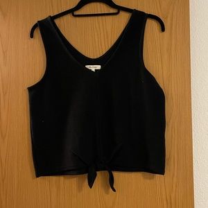 Madewell black tank top with tie in front
